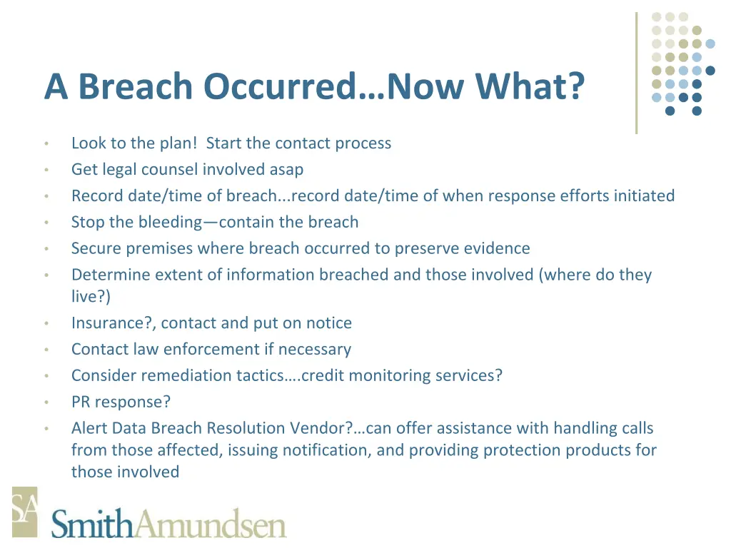 a breach occurred now what