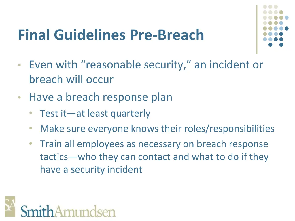 final guidelines pre breach