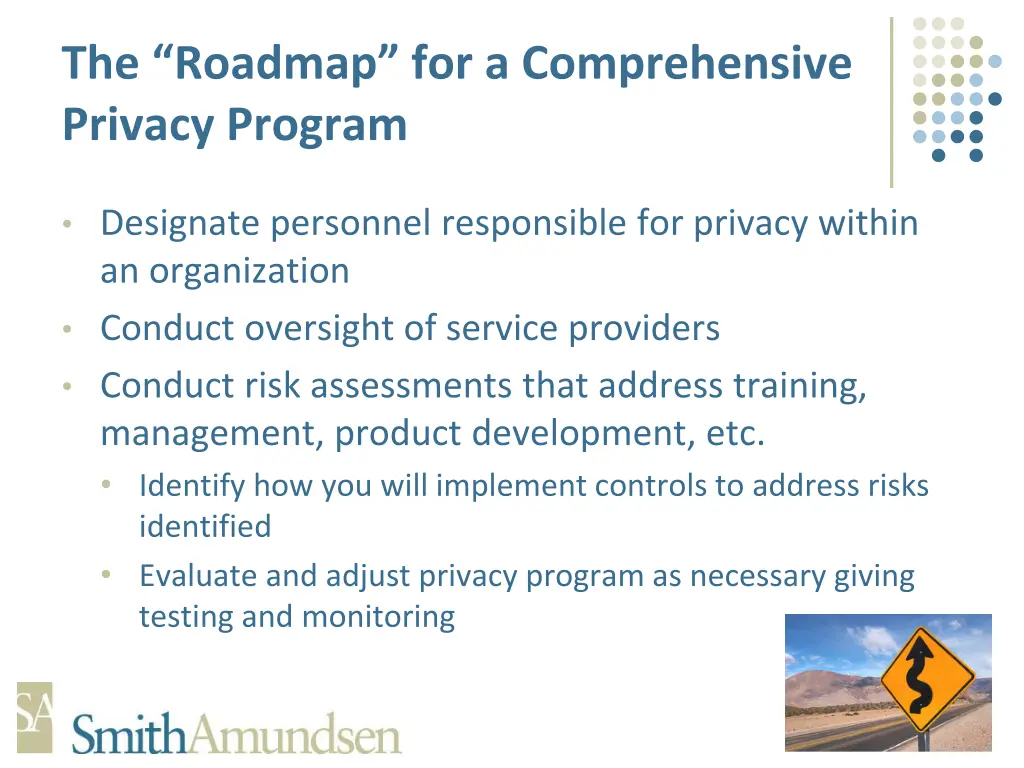 the roadmap for a comprehensive privacy program