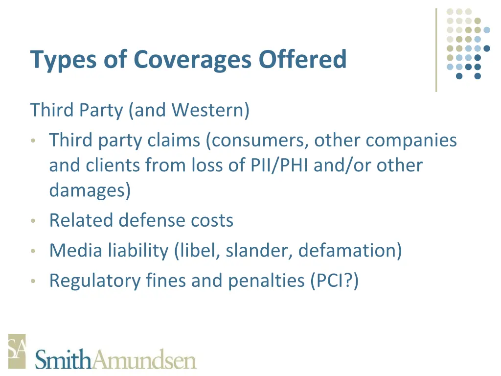 types of coverages offered 2