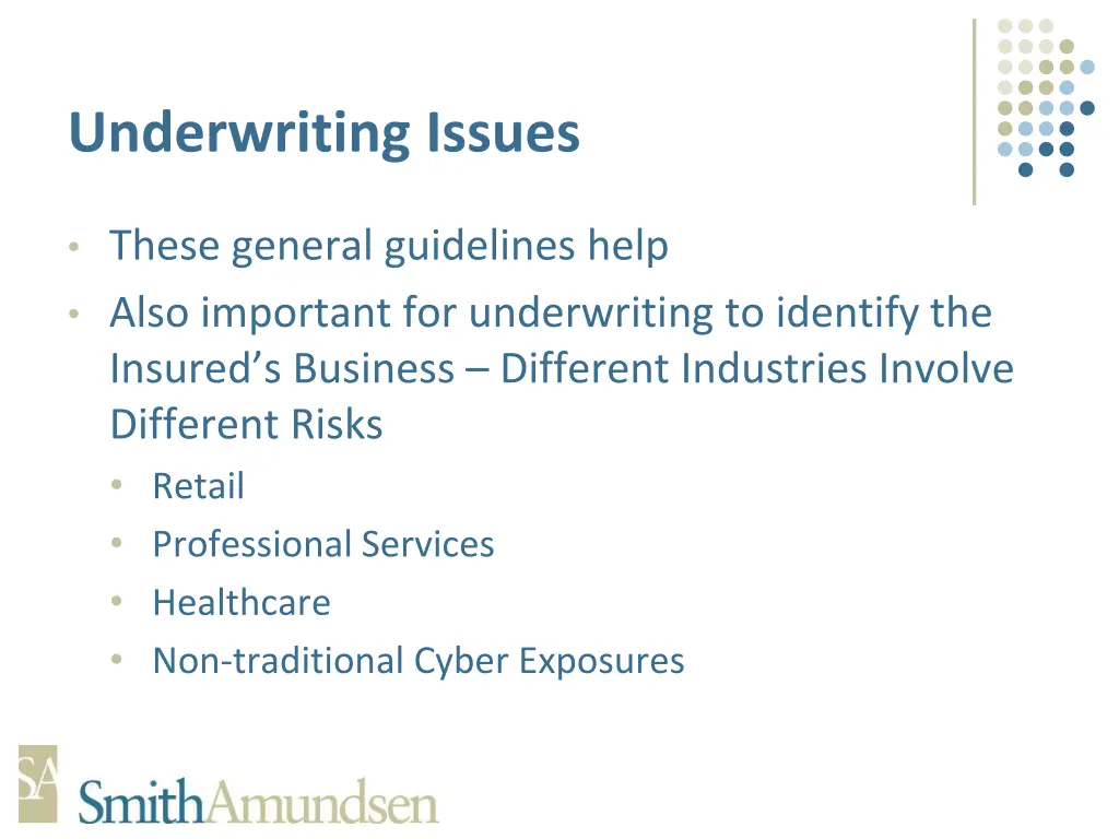 underwriting issues 1