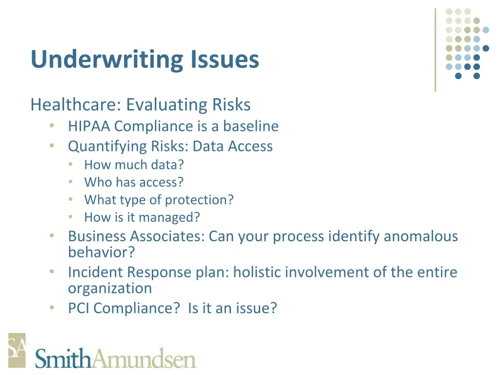 underwriting issues 11