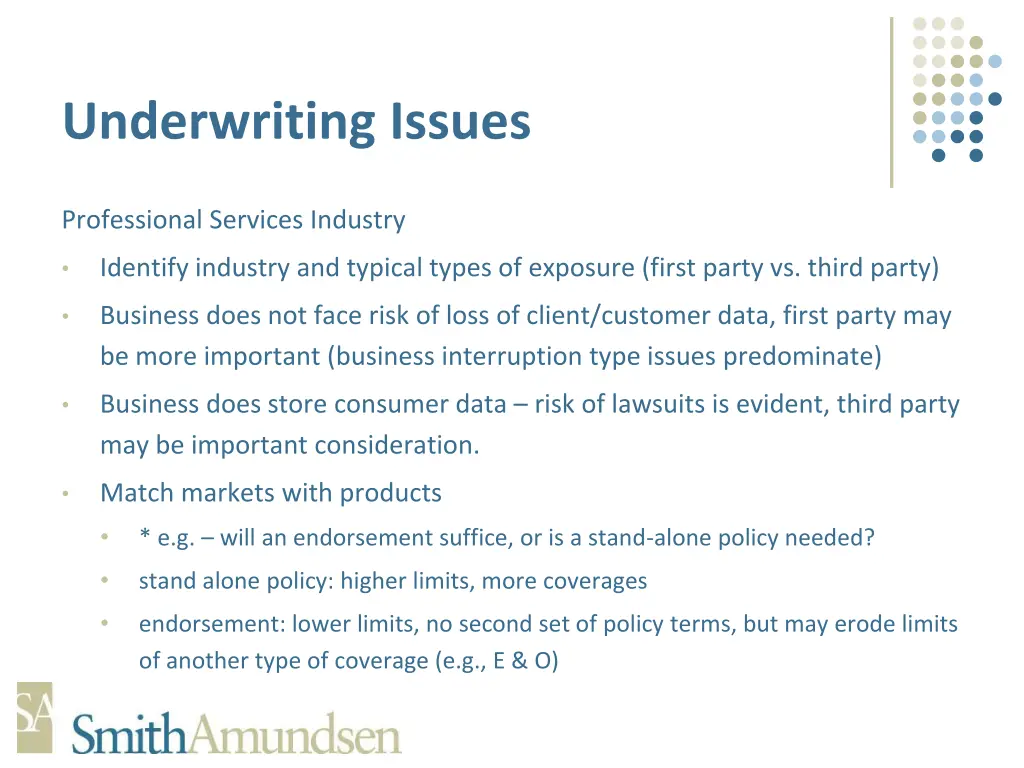 underwriting issues 6