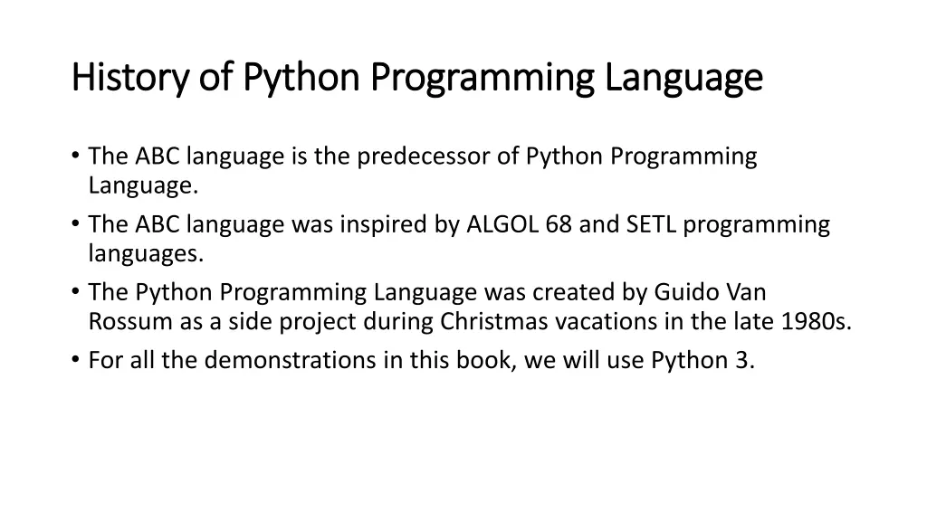 history of python programming language history