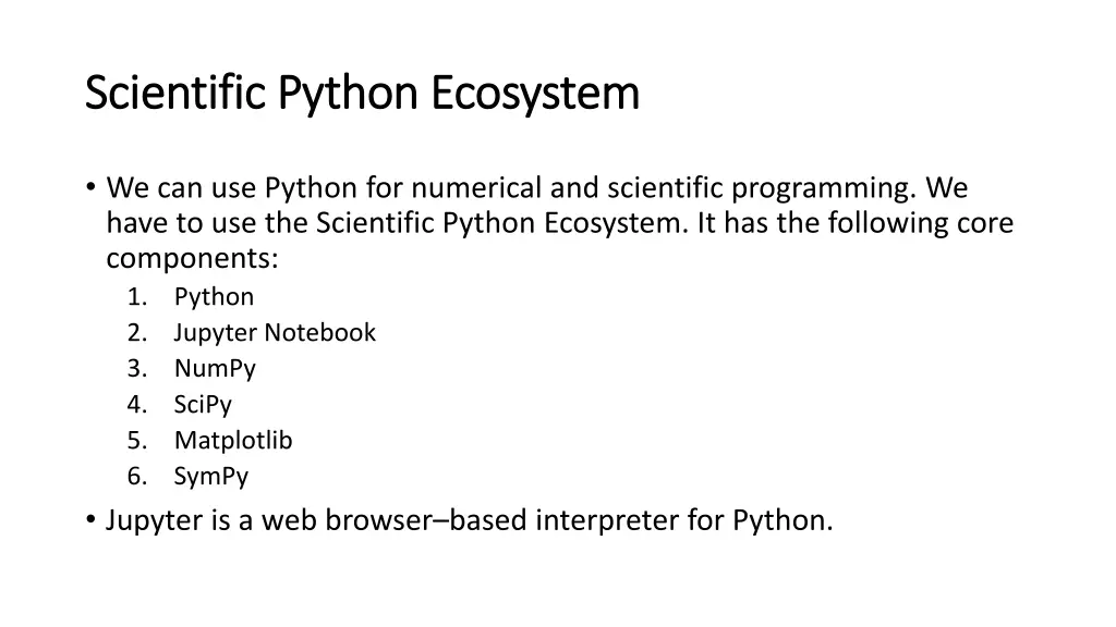 scientific python ecosystem scientific python
