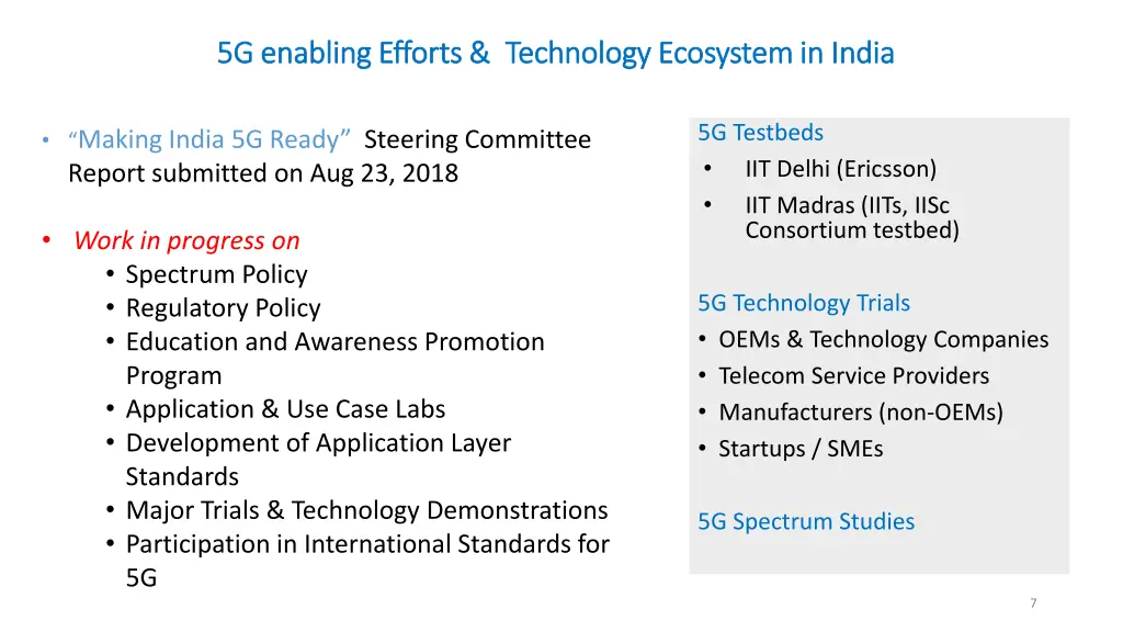 5g enabling efforts technology ecosystem in india