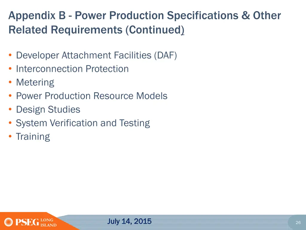 appendix b power production specifications other 1