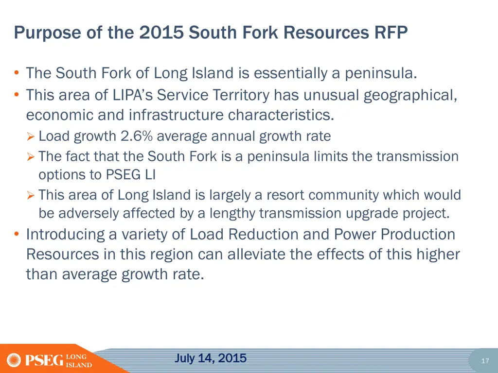 purpose of the 2015 south fork resources rfp