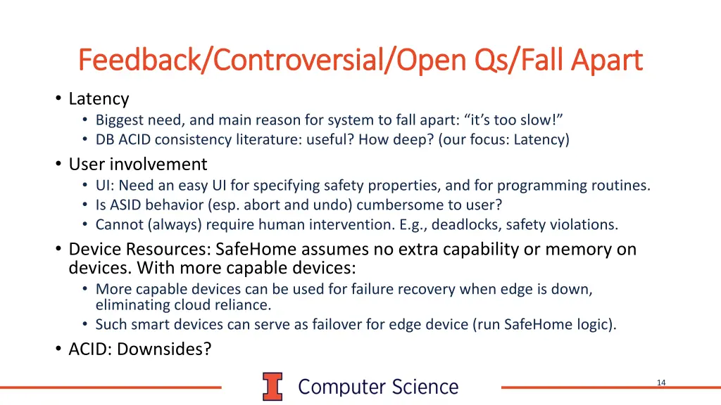 feedback controversial open qs fall apart