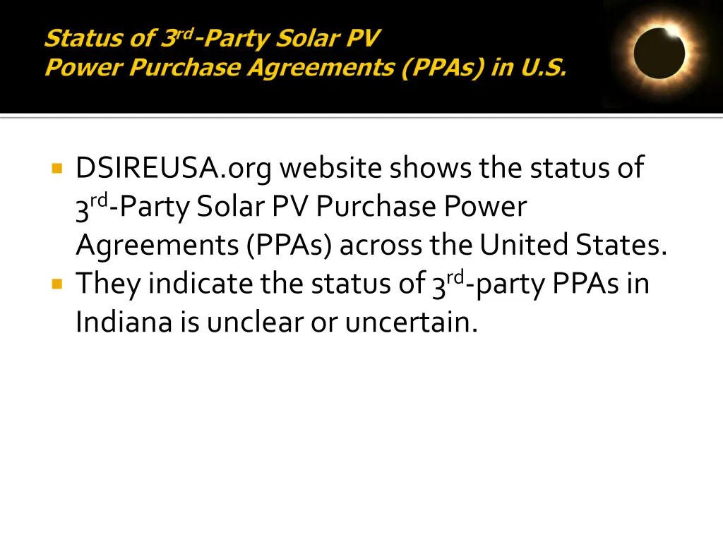 dsireusa org website shows the status