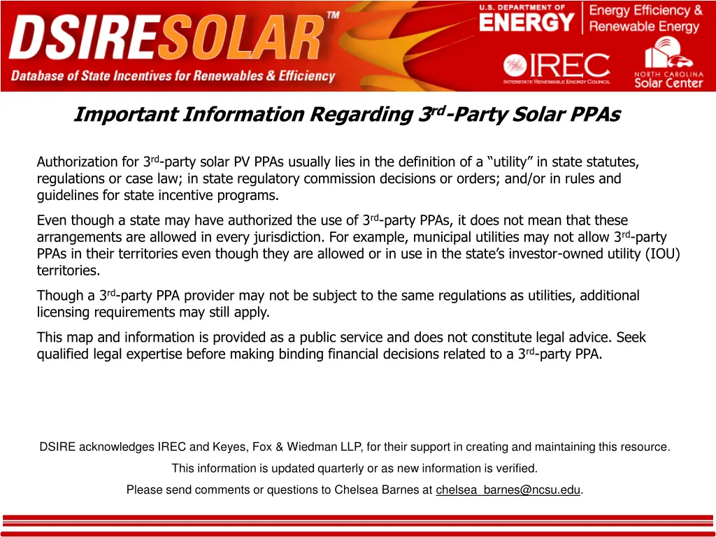 important information regarding 3 rd party solar