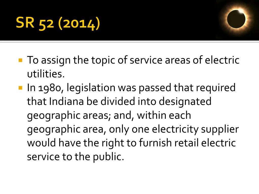 to assign the topic of service areas of electric
