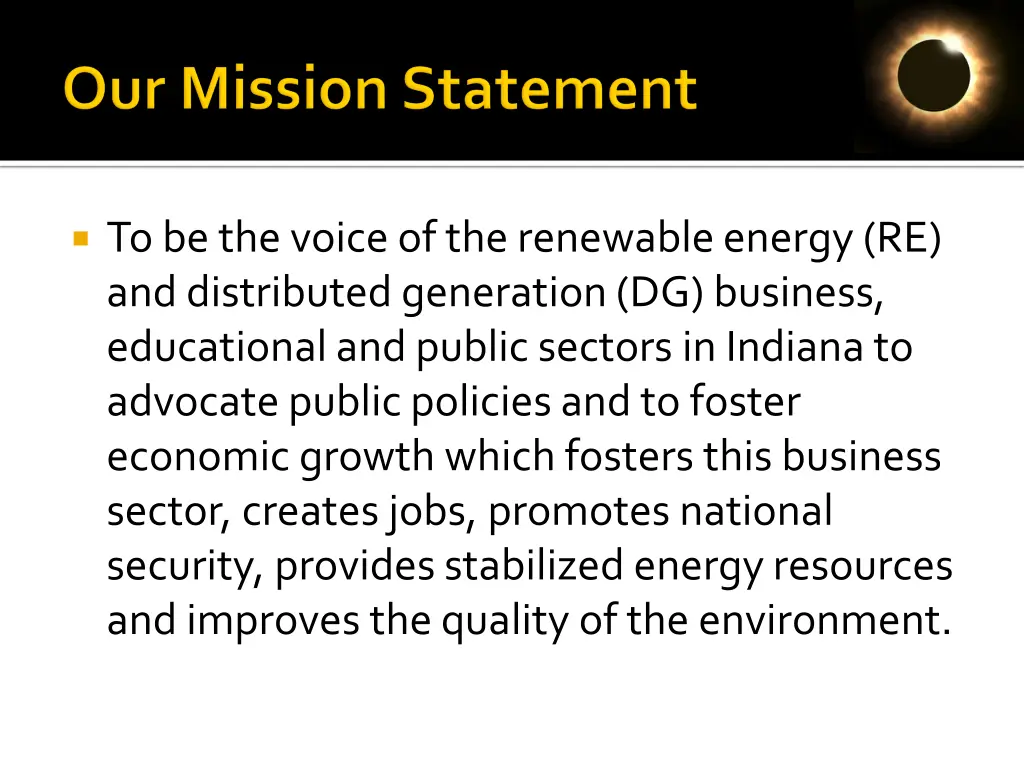 to be the voice of the renewable energy