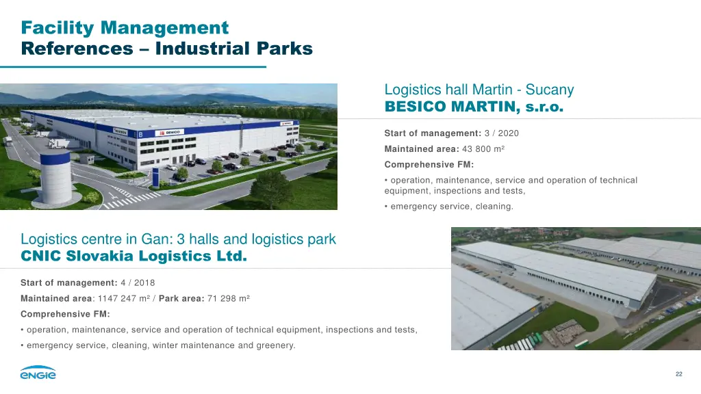 facility management references industrial parks
