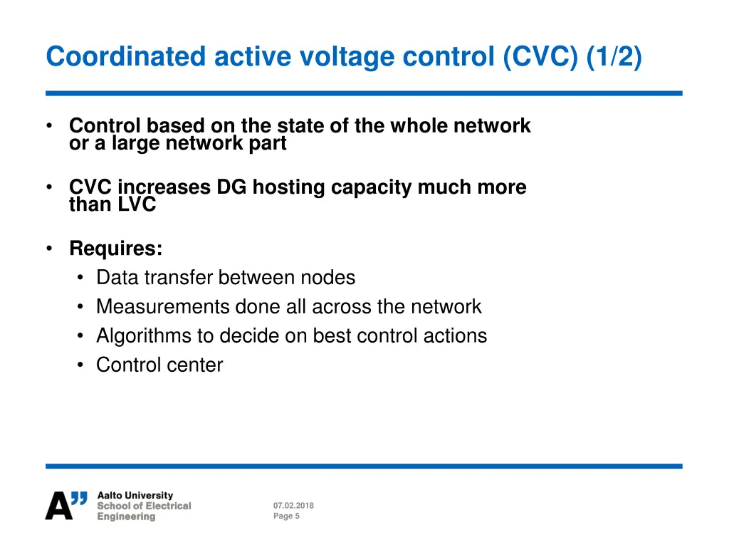 coordinated active voltage control cvc 1 2