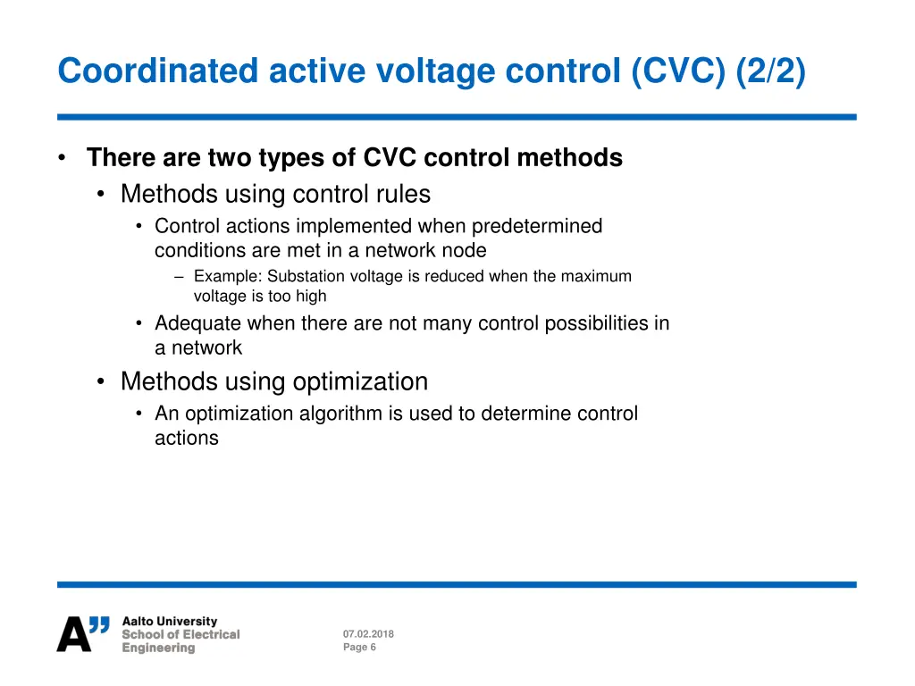 coordinated active voltage control cvc 2 2