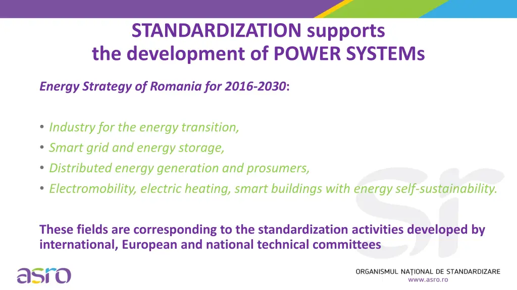 standardization supports the development of power