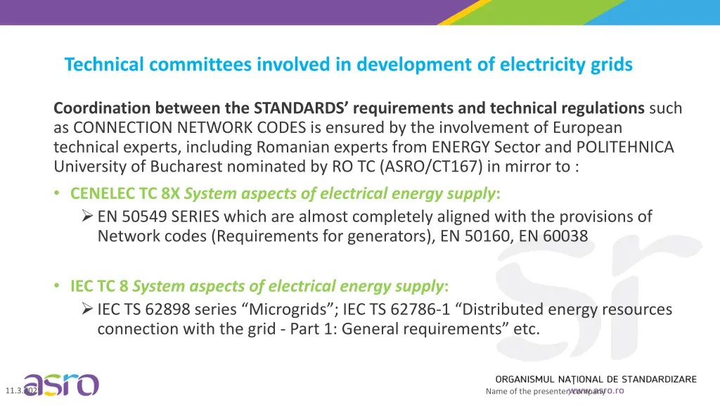technical committees involved in development