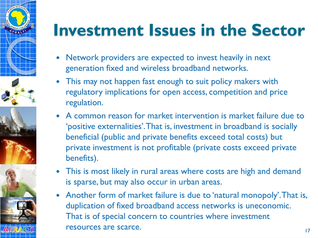 investment issues in the sector 1