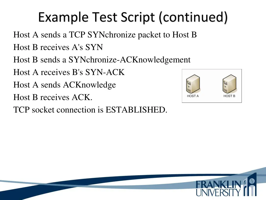 example test script continued host a sends