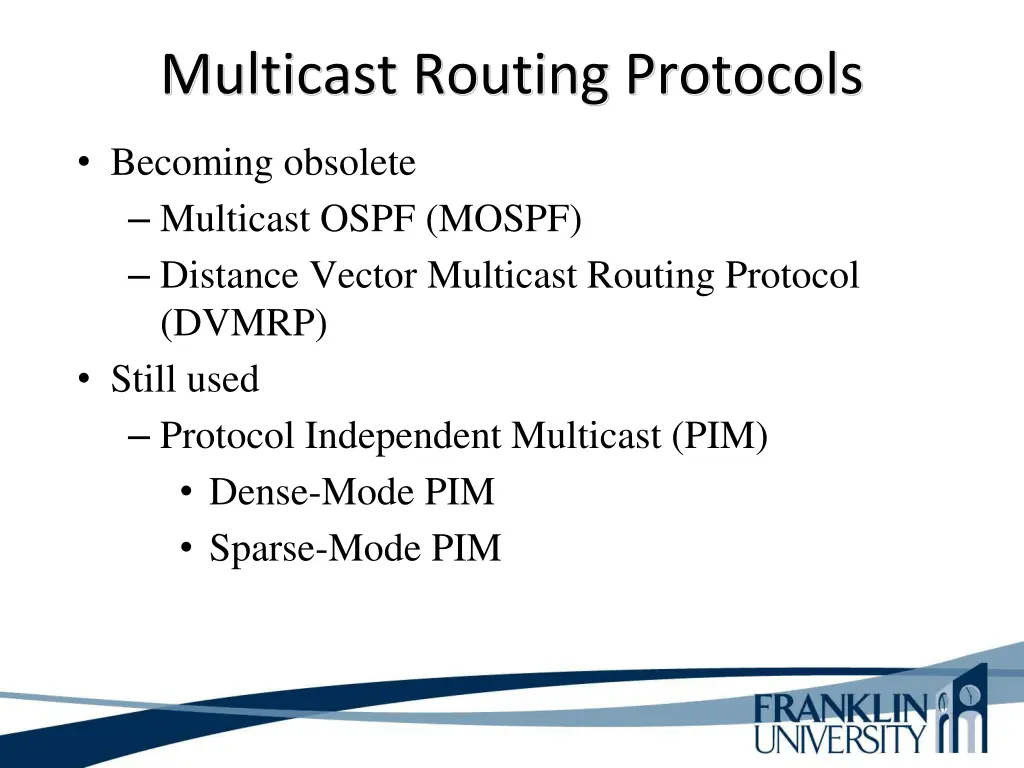 multicast routing protocols