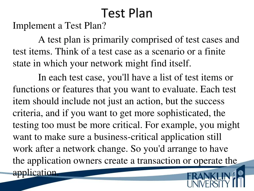 test plan