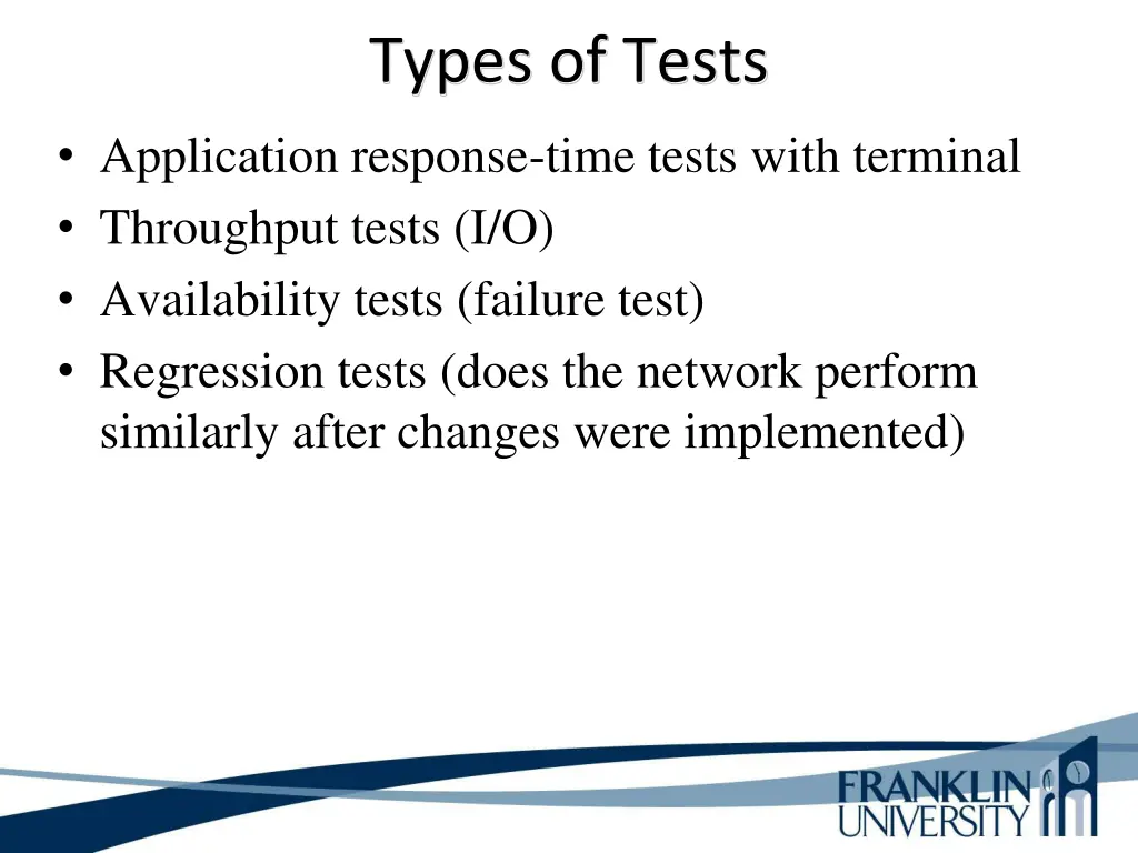types of tests