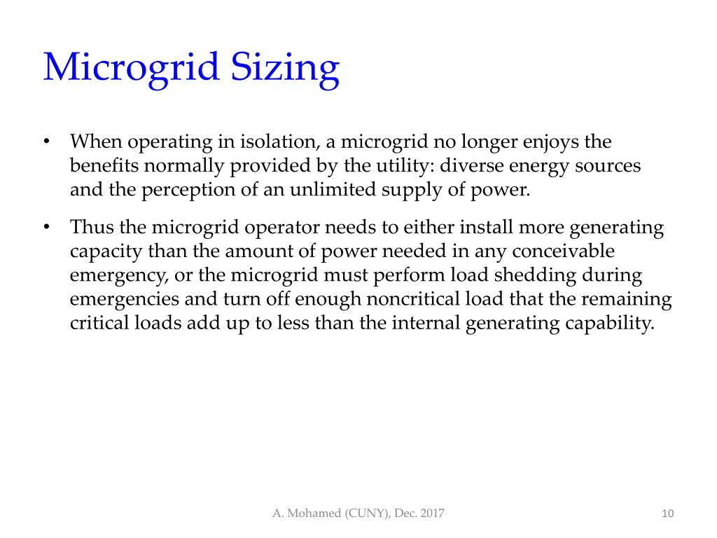 microgrid sizing