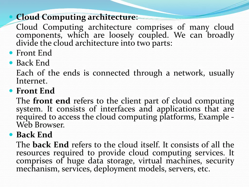 cloud computing architecture cloud computing