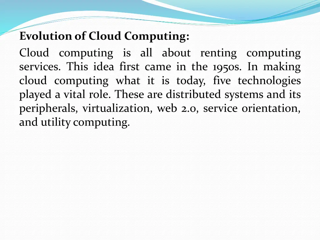 evolution of cloud computing cloud computing