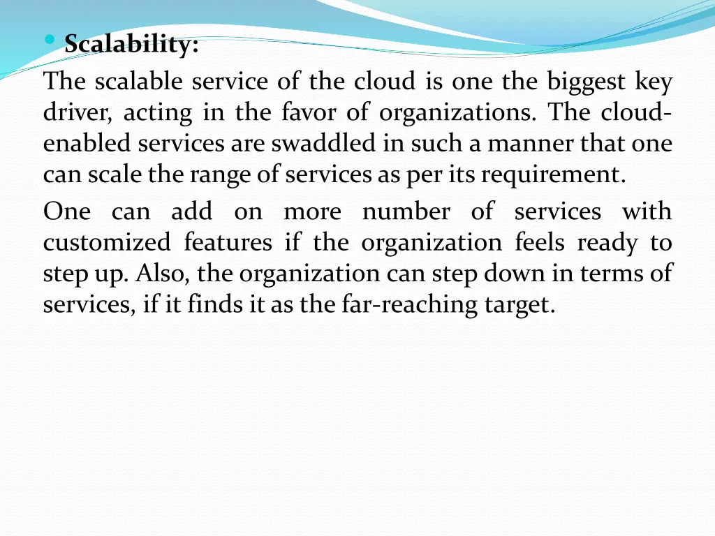 scalability the scalable service of the cloud