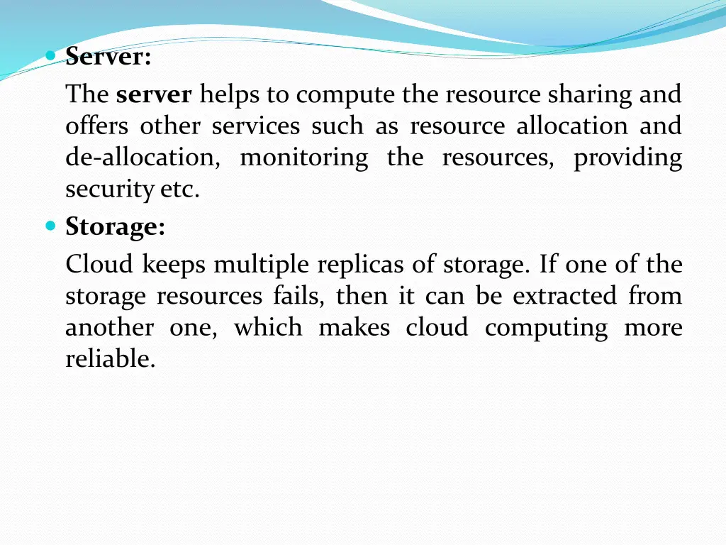 server the server helps to compute the resource