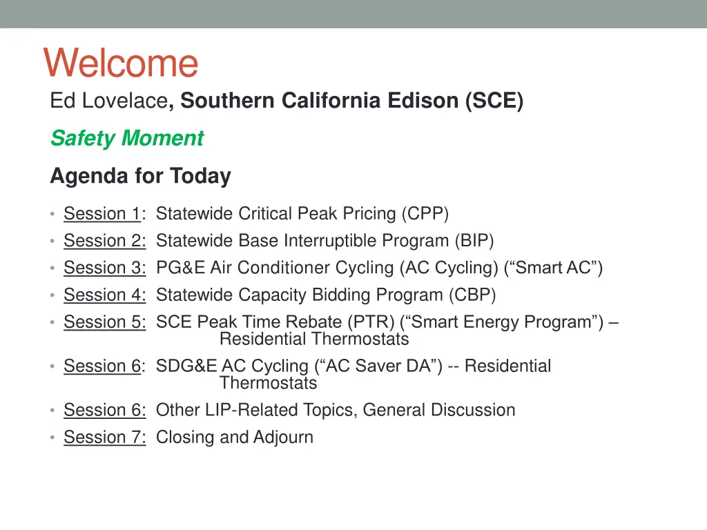 welcome ed lovelace southern california edison sce