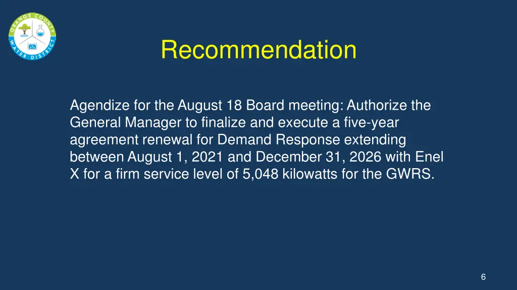 recommendation