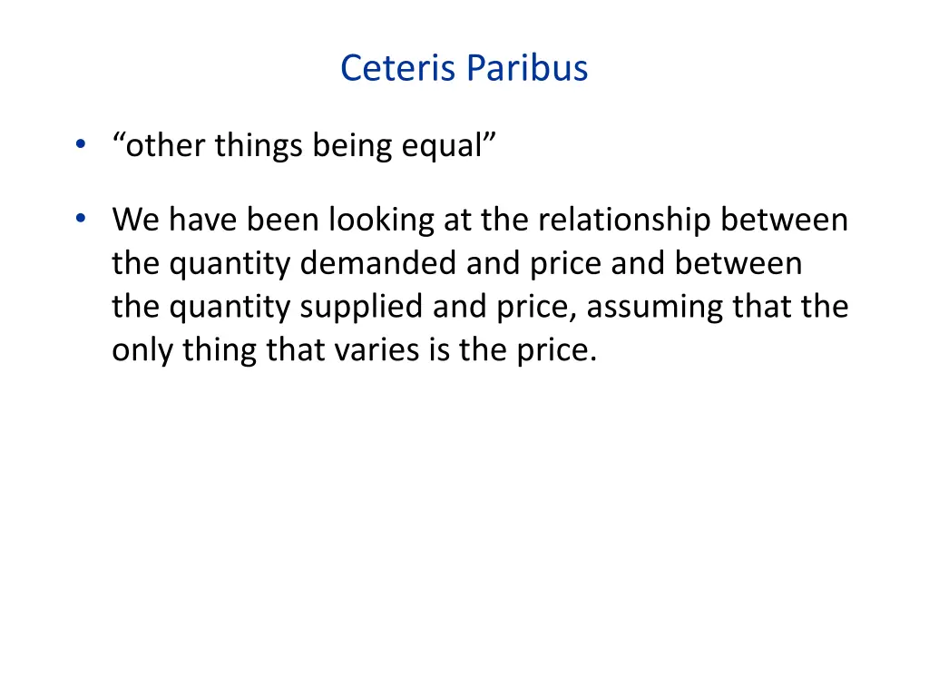 ceteris paribus