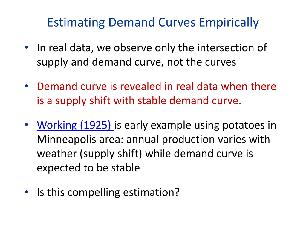 estimating demand curves empirically