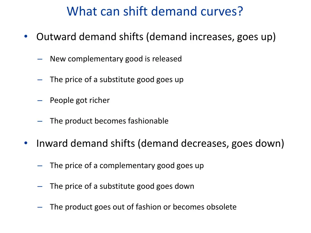 what can shift demand curves
