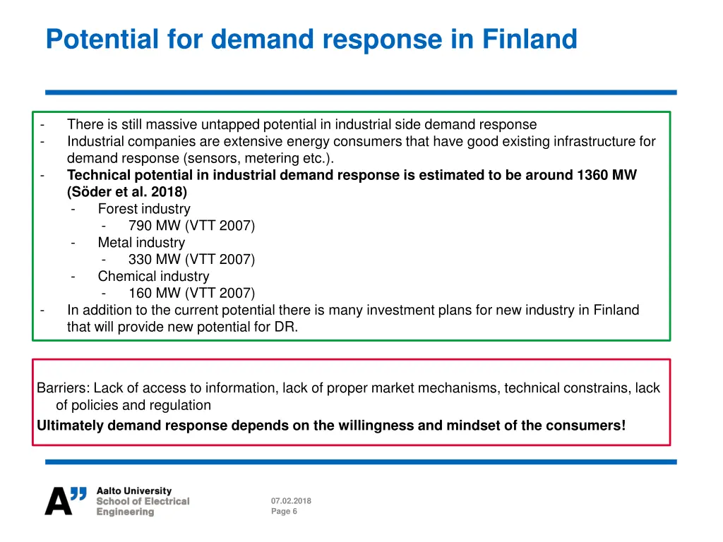 potential for demand response in finland
