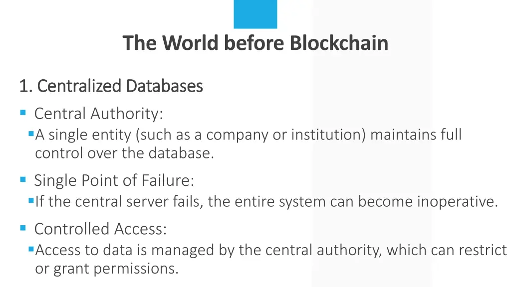 the world before blockchain 1