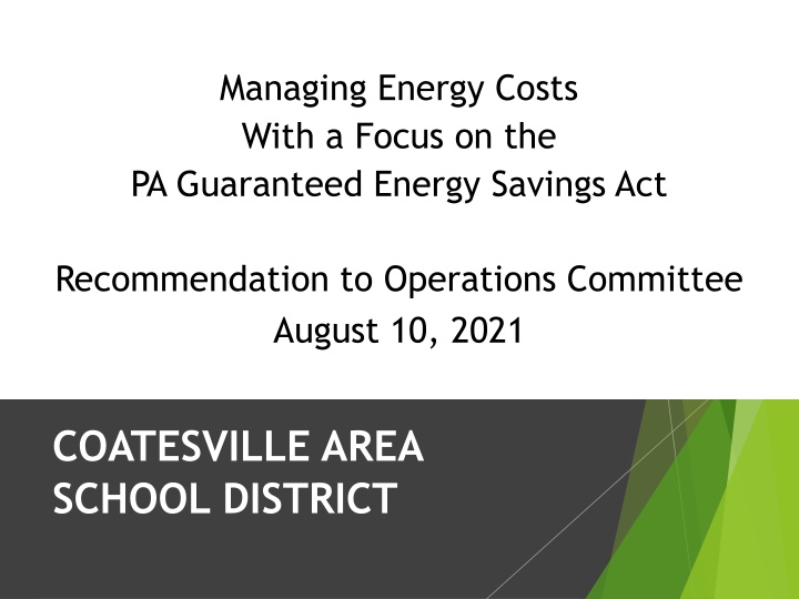 managing energy costs with a focus