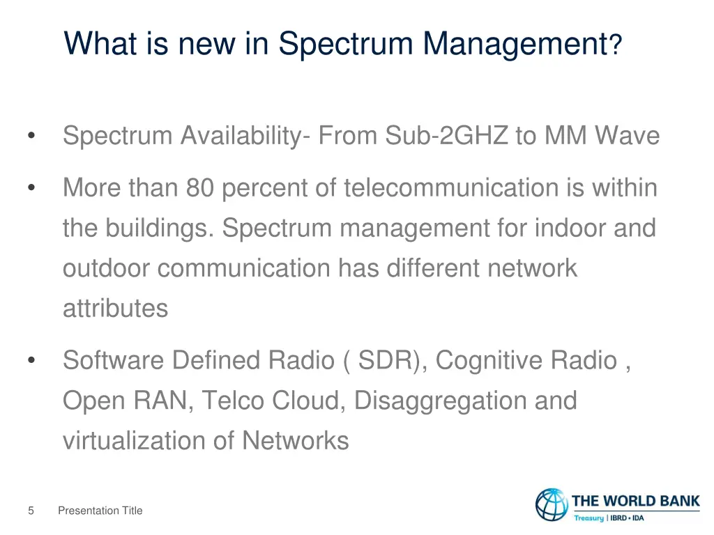 what is new in spectrum management
