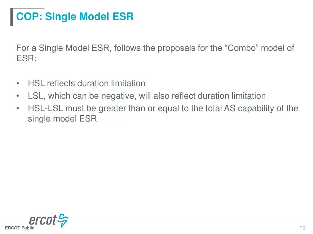 cop single model esr