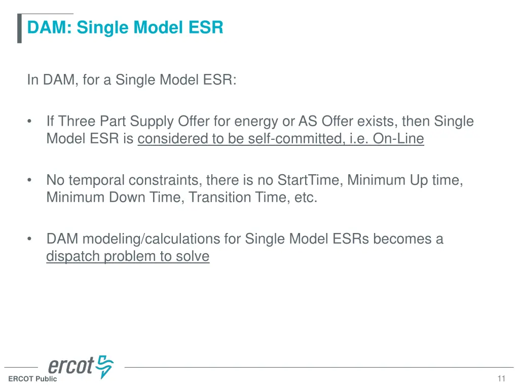 dam single model esr