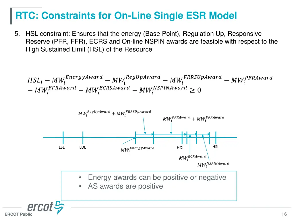 rtc constraints for on line single esr model 3