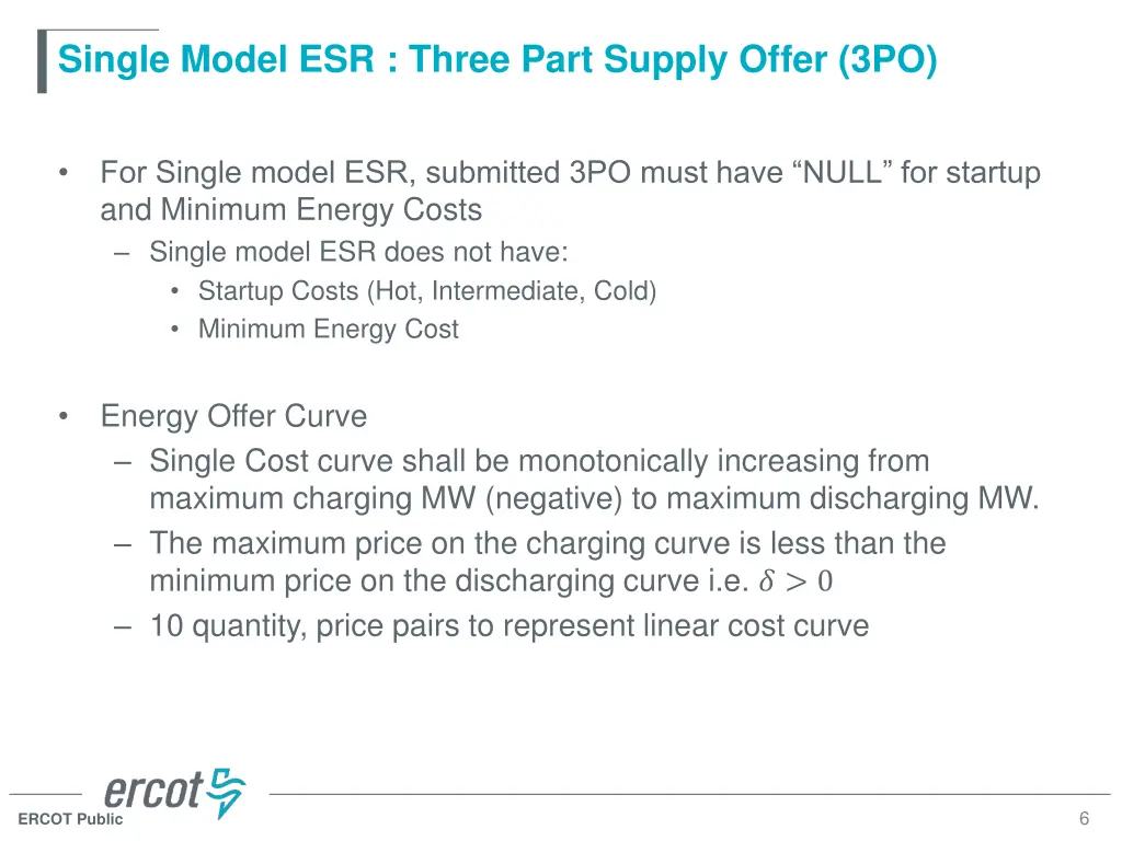 single model esr three part supply offer 3po