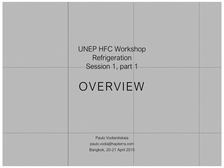 unep hfc workshop refrigeration session 1 part 1