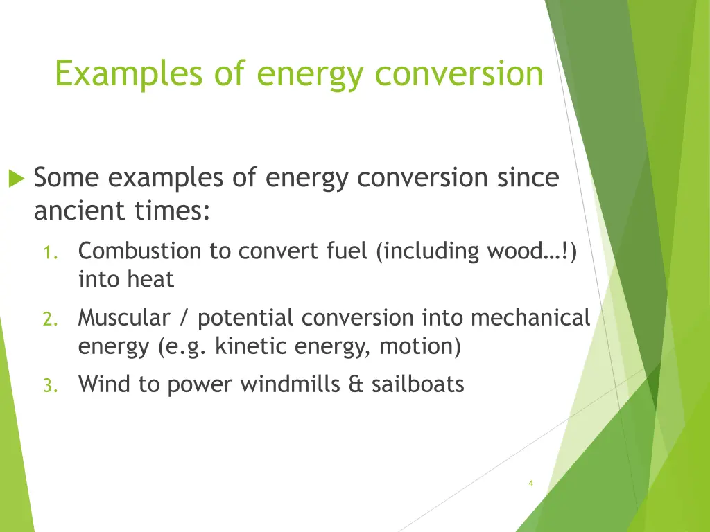 examples of energy conversion