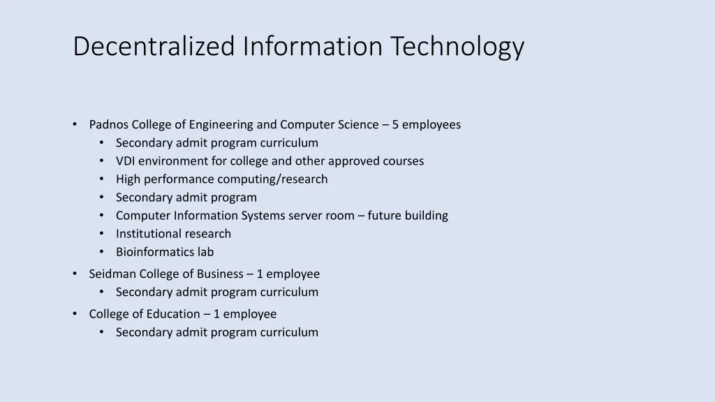 decentralized information technology