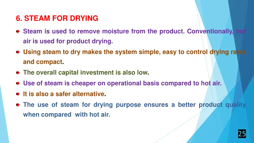 6 steam for drying