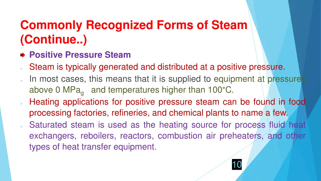 commonly recognized forms of steam continue 2